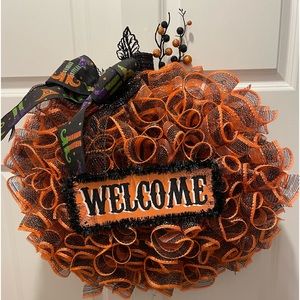 Large Halloween Pumpkin Wreath